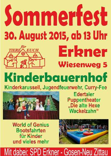 Kinderfest Kinderbauernhof Erkner 2015