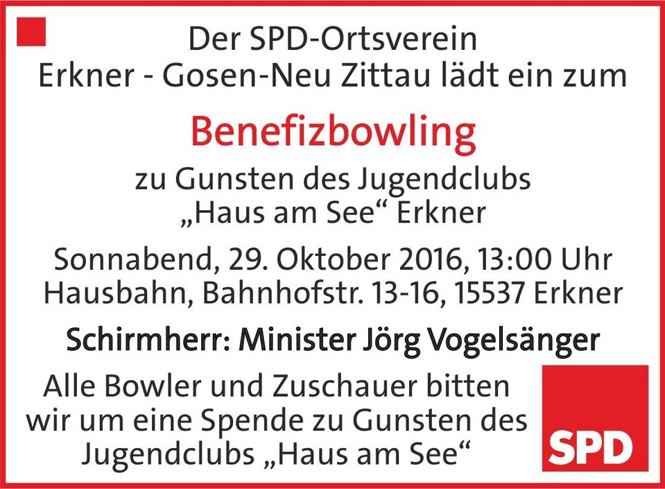 Benefizbowling Zu Gunsten Des Jugendclubs Haus Am See Erkner