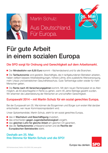 Für gute Arbeit in einem sozialen Europa